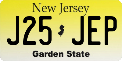 NJ license plate J25JEP