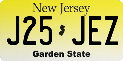 NJ license plate J25JEZ