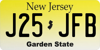 NJ license plate J25JFB