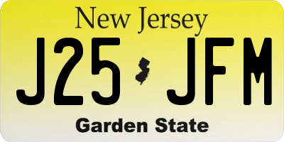 NJ license plate J25JFM