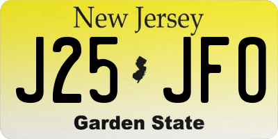 NJ license plate J25JFO