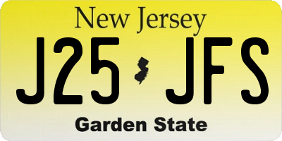NJ license plate J25JFS