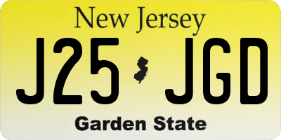 NJ license plate J25JGD