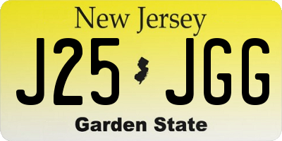 NJ license plate J25JGG
