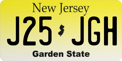 NJ license plate J25JGH