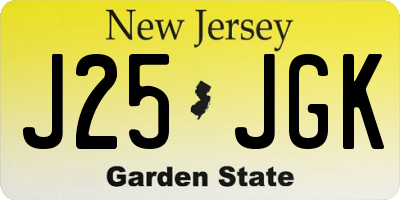 NJ license plate J25JGK