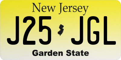 NJ license plate J25JGL