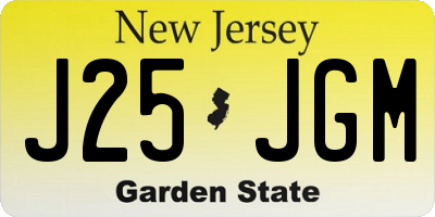 NJ license plate J25JGM