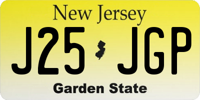 NJ license plate J25JGP