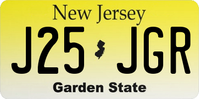 NJ license plate J25JGR