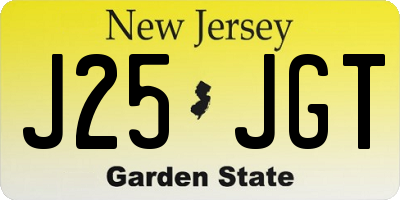 NJ license plate J25JGT