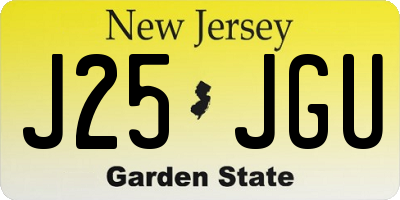 NJ license plate J25JGU