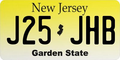 NJ license plate J25JHB