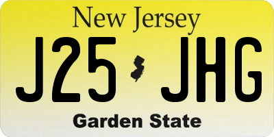 NJ license plate J25JHG