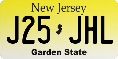 NJ license plate J25JHL