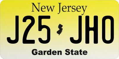 NJ license plate J25JHO