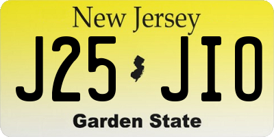 NJ license plate J25JIO