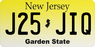 NJ license plate J25JIQ