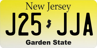 NJ license plate J25JJA