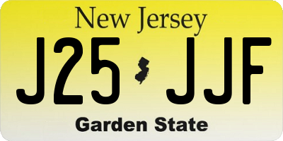NJ license plate J25JJF