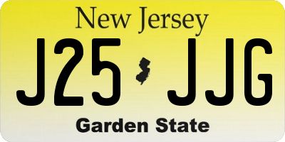 NJ license plate J25JJG