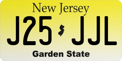 NJ license plate J25JJL