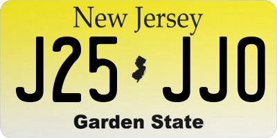 NJ license plate J25JJO