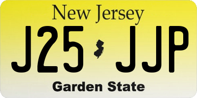 NJ license plate J25JJP