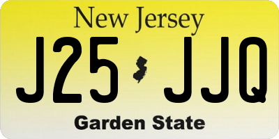 NJ license plate J25JJQ