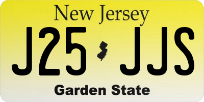NJ license plate J25JJS