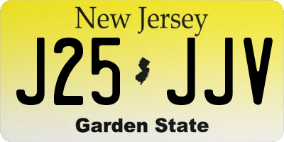 NJ license plate J25JJV