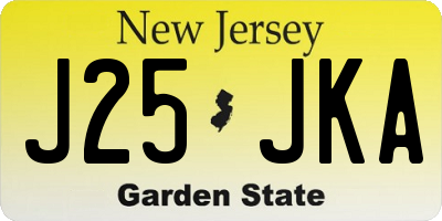 NJ license plate J25JKA