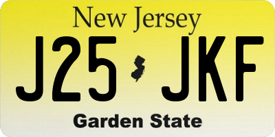 NJ license plate J25JKF