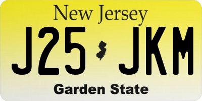 NJ license plate J25JKM