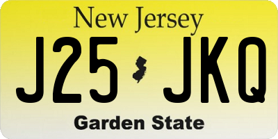 NJ license plate J25JKQ