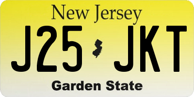 NJ license plate J25JKT