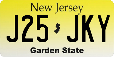 NJ license plate J25JKY