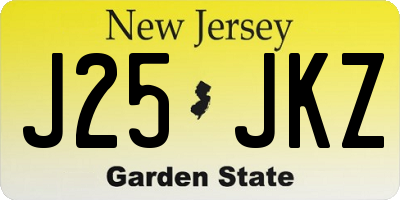 NJ license plate J25JKZ