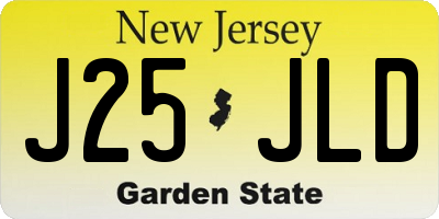 NJ license plate J25JLD