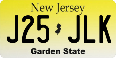 NJ license plate J25JLK
