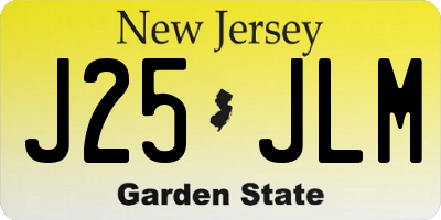 NJ license plate J25JLM