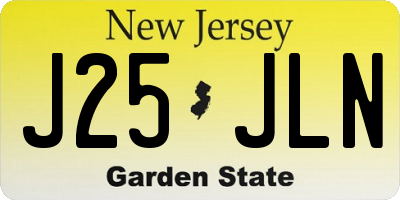 NJ license plate J25JLN
