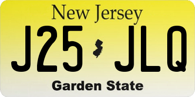 NJ license plate J25JLQ