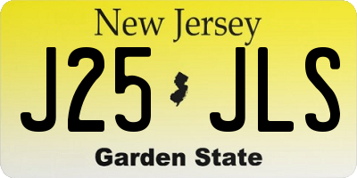 NJ license plate J25JLS