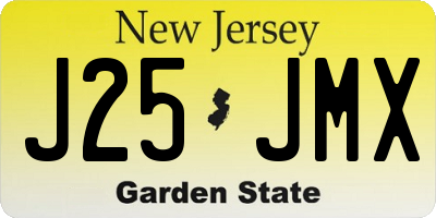 NJ license plate J25JMX