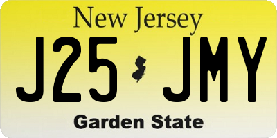 NJ license plate J25JMY