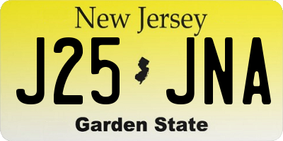 NJ license plate J25JNA