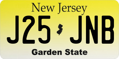 NJ license plate J25JNB