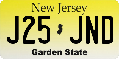 NJ license plate J25JND