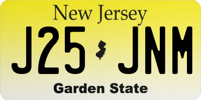 NJ license plate J25JNM